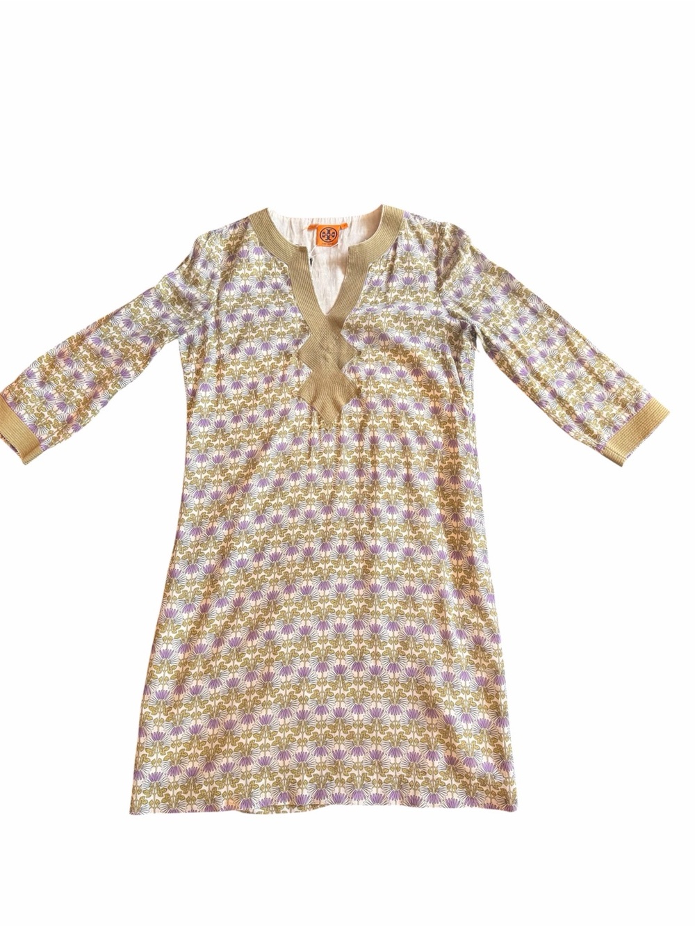 Tory Burch Tunic/ beach cover up floral green and lavender